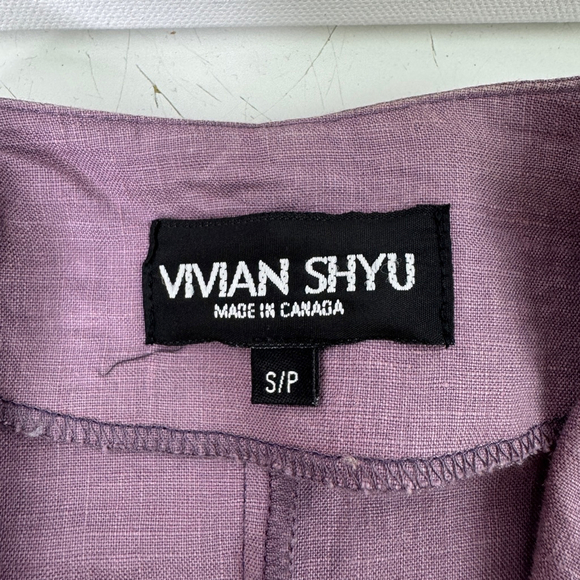 Vivian Shyu Dusty Rose Short Sleeve Linen Three Button Lightweight Blazer - Picture 2 of 8